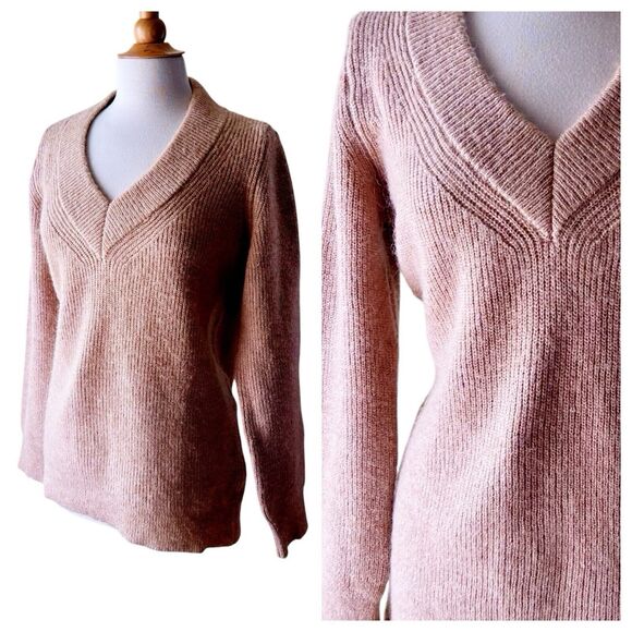 Zara Oatmeal Beige Mohair Wool Blend Sweater - Large - Picture 3 of 8